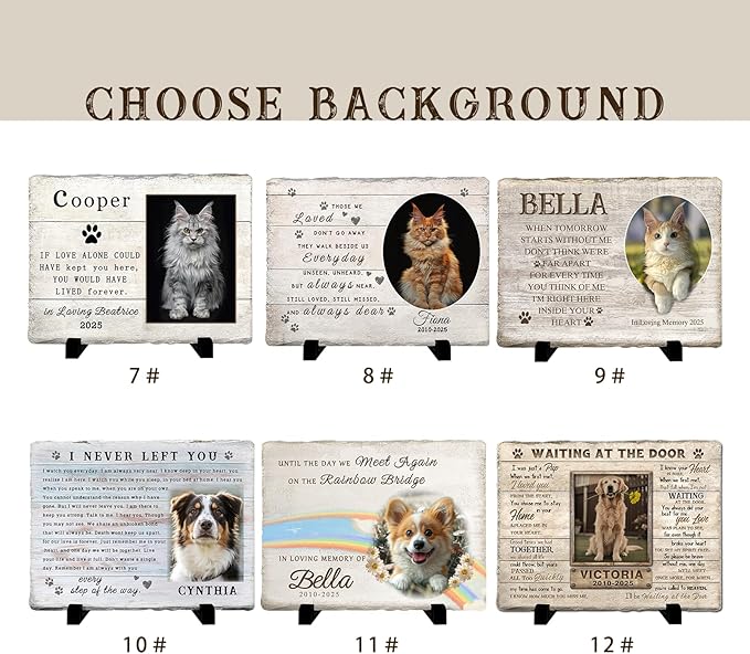 Personalized Pet Memorial Stone, Custom Dog Memorial Gifts for Loss of Dog with Photo Name Date, Dog Remembrance Gift, Loss of Dog Sympathy Gift for Dog Cat Lovers (Quote 2)