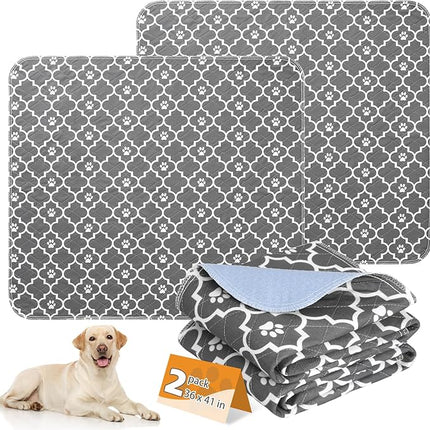 KOOLTAIL Washable Pee Pads for Dogs, 2 Packs Super Absorbent Leakproof & Non-Slip Dog Pee Pad Extra Large, Reusable Puppy Training Pads Waterproof, Pet Mat Rug for Whelping,Floor,Crate,Cats, 36"x41"