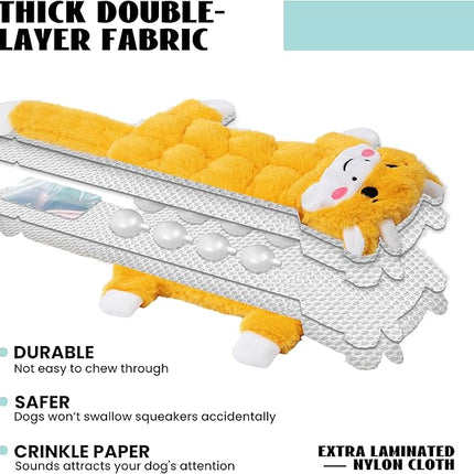 Nocciola 5 PCS No Stuffing Crinkle Dog Squeaky Toys, Durable Dog Toys for Tug of War, Tough Dog Toys for Aggressive Chewers to Keep Them Busy