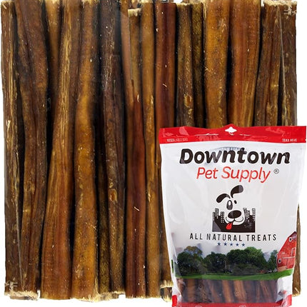 Downtown Pet Supply Bully Sticks for Dogs, Junior Size (6", 12-Pack) Rawhide Free Dog Chews Long Lasting Non-Splintering Pizzle Sticks - Low Odor Bully Sticks for Small Dogs