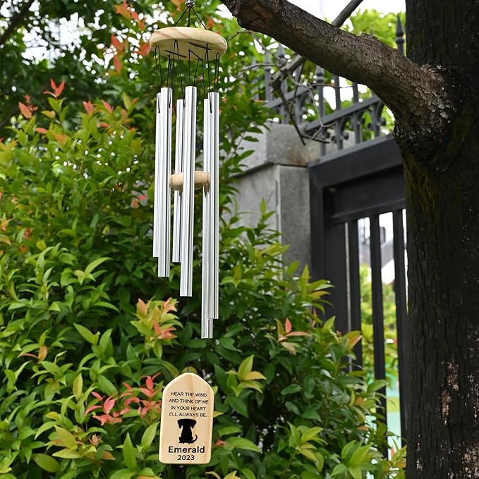 Personalized Dog Memorial Wind Chimes, Dog Memorial Gifts for Loss of Dog, Loss of Dog Sympathy Gift, Dog Bereavement Gifts, Pet Memorial Gifts, Pet Remembrance Gift Dog
