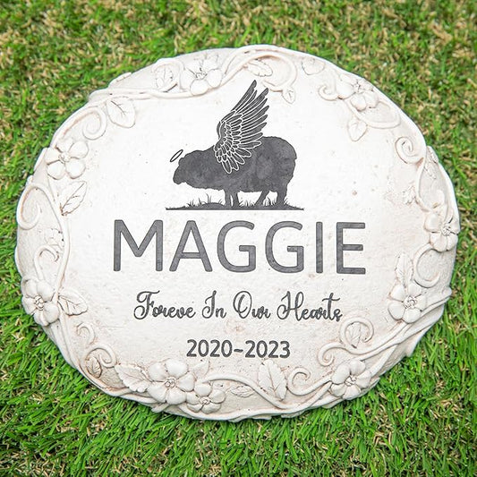 Personalized Sheep Memorial Stone, Pet Grave Marker Sheep, Sheep Headstone, Sheep Tombstone, Sheep Gravestone, Sheep Memorial Gifts
