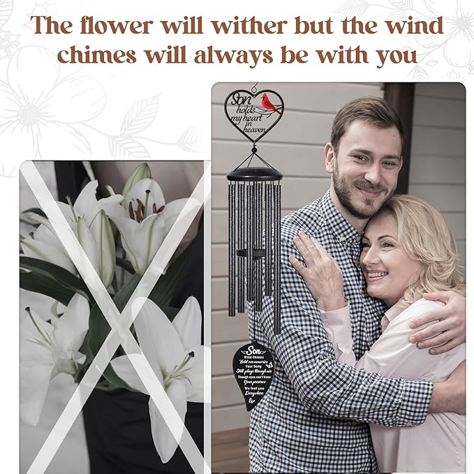 Memorial Gifts for Loss of Son, Sympathy Wind Chimes, in Memory of Son, Bereavement Remembrance Gifts, Loss of Son Sympathy Gift
