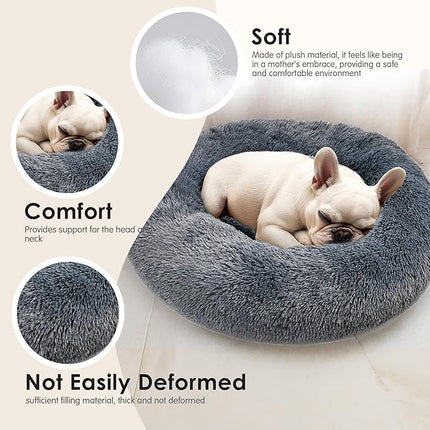 Extra Large Dog Beds, 36 Inch Human Dog Anxiety Relief Comfort Bed, Indestructible & Chew Proof Pet Beds (Dark Grey)