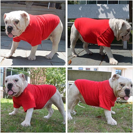 Lovelonglong Pet Clothing Dog Costumes Basic Blank T-Shirt Tee Shirts for Large Dogs Red XXXXL