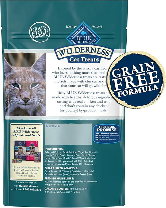 Blue Buffalo Wilderness Soft Cat Treats, Made with Natural Ingredients, Chicken & Trout Recipe, 2-oz Bag