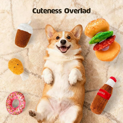 Large Dog Toy Set, 5-Pack Stuffed Dogs Chew Toys, Durable Plush Dog Toy, Dogs Squeaky Toys for All Breed