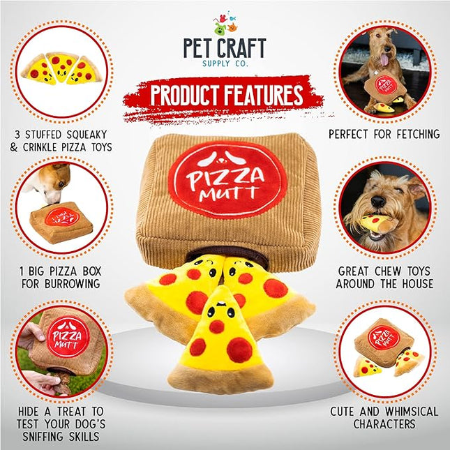 Pet Craft Supply Hide and Seek Plush Dog Toys Crinkle Squeaky Interactive Burrow Activity Puzzle Chew Fetch Treat Hiding Brain Stimulating Cute Funny Toy Bundle Pack for Small and Medium Dogs Puppies