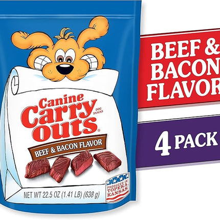 Canine Carry Outs Dog Treats, Beef & Bacon Flavor, 22.5 Ounce (Pack of 4)
