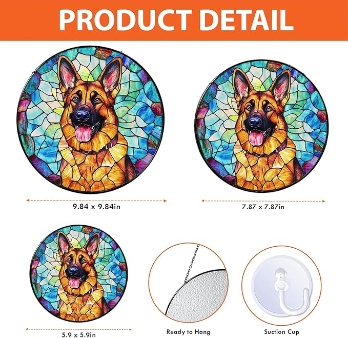 Custom Dog Portrait Stained Glass Light Catcher, Pet Memorial Stained Glass Photo Light Catcher, Staineds Glass Dog Memorial, Loss of Dogs Sympathy Gift Personalized, Pet Loss Gift /8