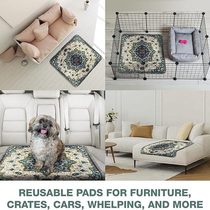 PUPIBOO Washable Pee Pads for Dogs and Cats - Super Absorbent Reusable Puppy Training Pads - 100% Waterproof, Leak-Proof & Non-Slip Whelping Pads for Pet Housebreaking