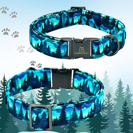 Lionheart glory Dog Bow Collar Green Spring Summer Cute Collars for Small Dogs, Soft Duty Adjustable Dog Collar with Bowtie Pet Collars Bows Pet Gift