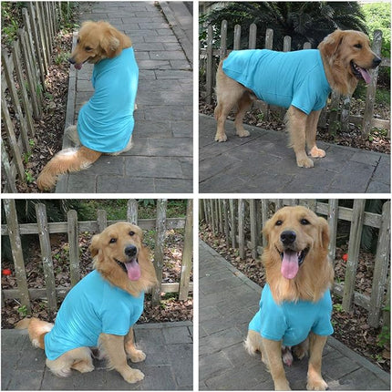 Lovelonglong 2019 Pet Clothing Dog Costumes Basic Blank T-Shirt Tee Shirts for Medium Large Dogs Turquoise XXXL