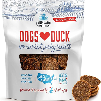 Farmland Traditions Filler Free Dogs Love Duck & Carrot Premium Jerky Treats. (13.5 oz)