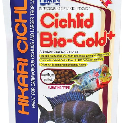Hikari 8.8-Ounce Cichlid Bio-Gold and Floating Pellets, Medium