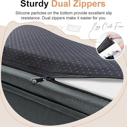 Large Dog Bed Orthopedic Washable: Beds Bolster XL Bed Big XLarge Dogs Memory Foam Couch Sofa Waterproof with Removable Cover - Dark Grey