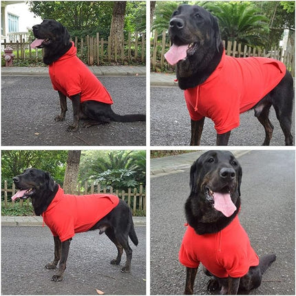 Lovelonglong Blank Basic Hoodie Sweatshirt for Dogs 100% Cotton Fits Small Medium Dachshund Large Dog Red 3XL