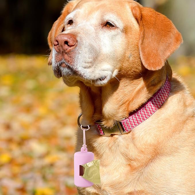 3Pack Dog Poop Bag Holder for Leash,Integrated Molding Soft Plastic Pet Waste Bag Dispenser with Elastic Loop Protable Doggie Poop Bag Dispensers