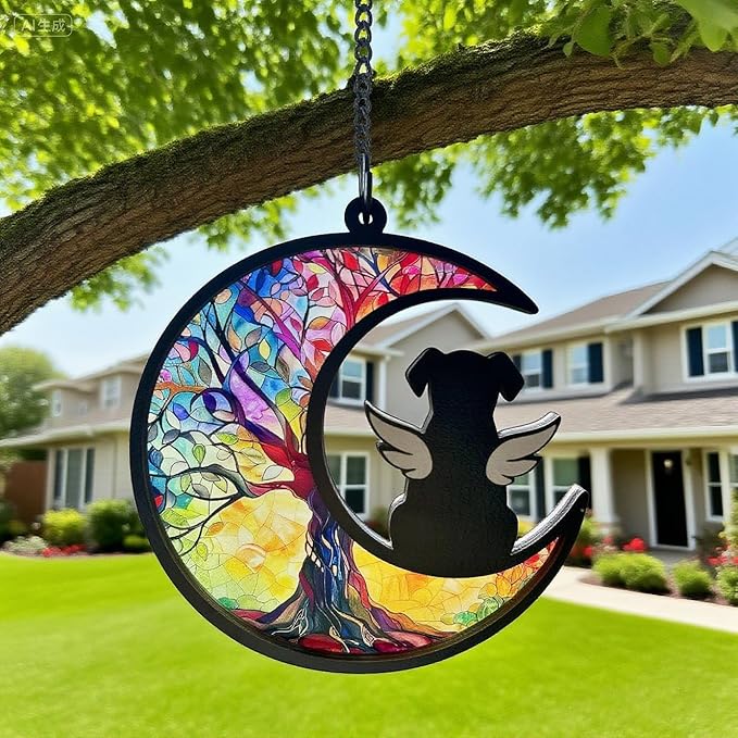 Ettonsun Dog Memorial Suncatcher Dog Memorial Gifts Passing Away Loss Remembrance Death Sympathy Gift (D)