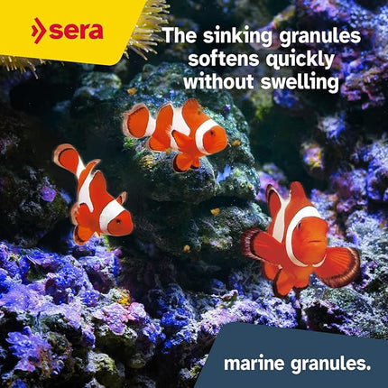 sera Marine Granules Nature Staple Food 3.5oz | for Saltwater Fish | Free of Dyes and Preservative | with Marine Algae, Spirulina & Krill | Ideal for Mid-Water & Bottom Feeders