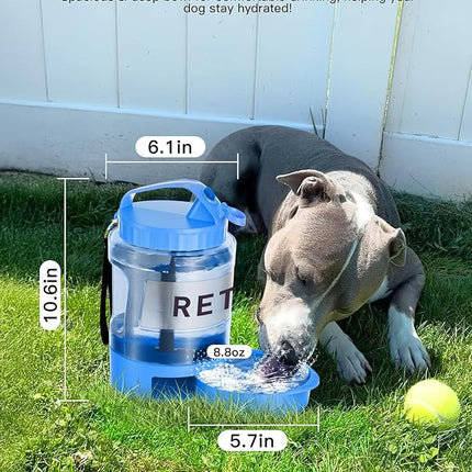 Large Dog Water Bottle Portable Bowl - 77oz Dog Travel Water Dispenser with Pull Out Bowl, Ideal for Hiking, Camping, Parks, Leak-Proof BPA-Free Outdoor Pet Bottle for Large Pets, Blue