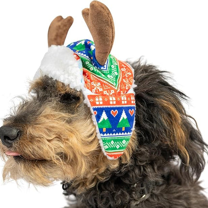 Huxley & Kent Pet Hat | Ugly Sweater Antler (Large) |Fun Christmas Holiday Hat for Dogs/Cats | Cute, Comfortable and Fun | SnugFit Strings for Best Fit