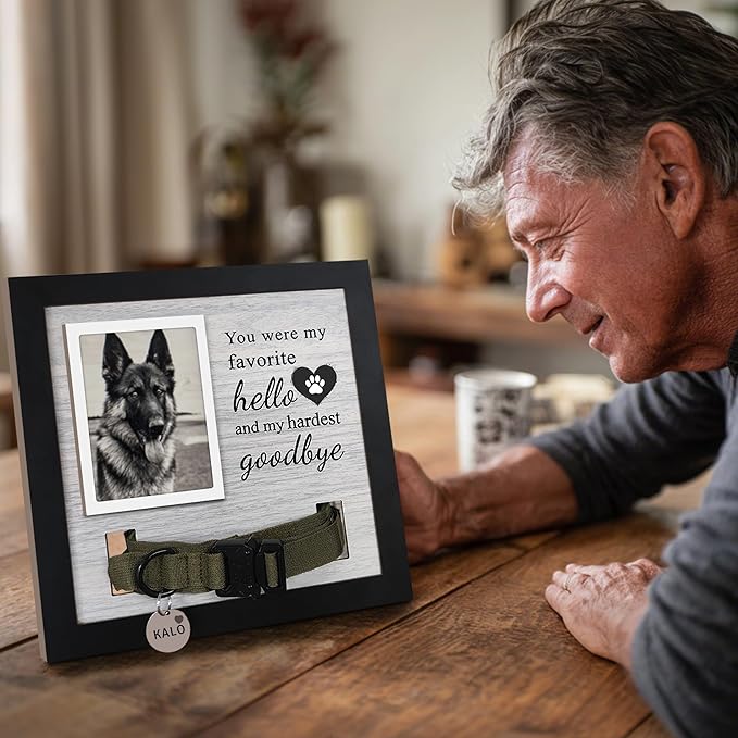 Dog Loss Gifts,Pet Memorial Frame with Collar Holder,Dog and Cat Collar Memorial Frame,Pet Memorial Gift for Dogs,Pets Loss Sympathy Gift for Pet Lover,Dog Moms-HG