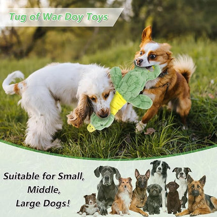 Large Plush Squeaky Dog Toys for Aggressive Chewers, Interactive Tug of War Puppy Toys for Indoor Play - Duck Stuffed Dog Toys with Soft Fabric for Small, Medium, and Large Pets