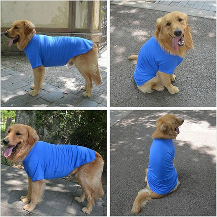 Lovelonglong Pet Clothing Dog Costumes Basic Blank T-Shirt Tee Shirts for Medium Dogs Blue XXL
