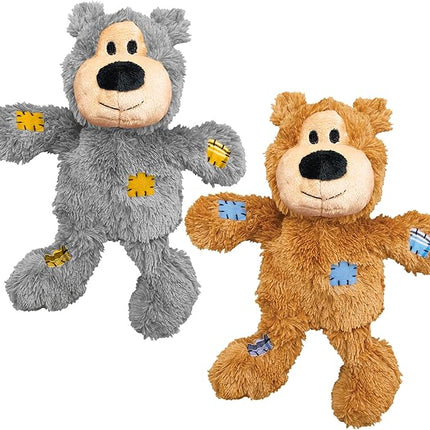 KONG Wild Knots Bears - Durable Dog Toys with Internal Knotted Ropes and Minimal Stuffing for Less Mess (Assorted Colors) (Small/Medium (2 Pack))