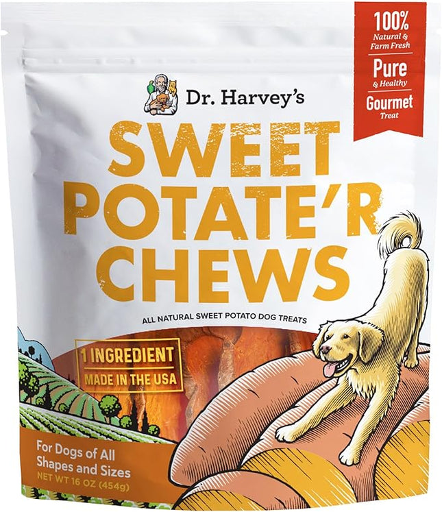Dr. Harvey's Sweet Potate'r Chews - Natural Sweet Potato Treat for Dogs (16 ounces)