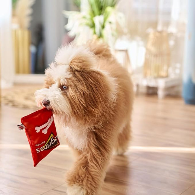 SPOT Fun Foods Dogritos Chips –Plush Squeaker Toy for Small and Medium Dogs, Interactive and Chew-Friendly with a Whimsical Doritos Design, 8-inch