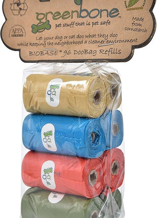 BioBase Pet Poop Bags - 8 Rolls, 96 Bags - 13 Inch x 9 Inch