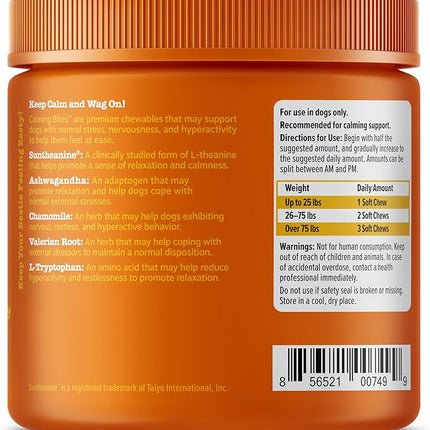 Zesty Paws Calming Chews for Dogs - for Everyday Stress, Relaxation, Composure, and Separation Turkey 90 Count