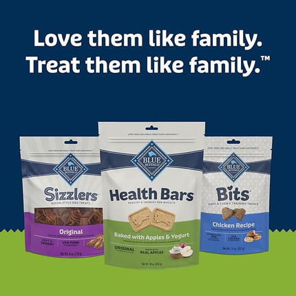 Blue Buffalo Health Bars Crunchy Dog Biscuits, Oven-Baked With Natural Ingredients, Apples & Yogurt, 16-oz Bag