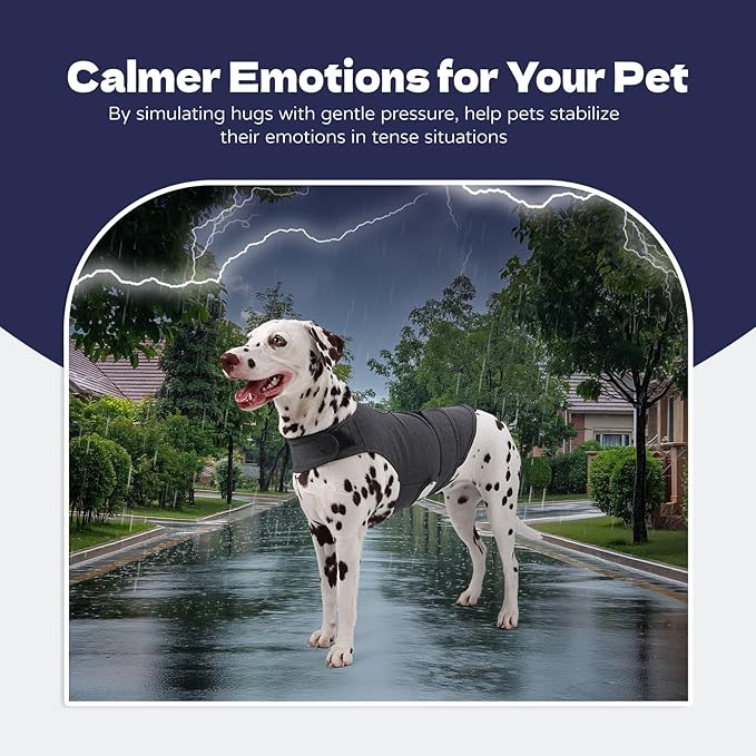 Dog Anxiety Vest and Shirt, Skin-Friendly Calming Shirt - Thunder Jacket for Pet Vet Visits - Dog Jacket for Thunder, Fireworks, Anti Anxiety Vest for Pet Without Medicine & Training