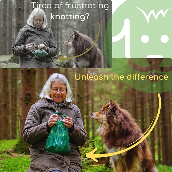 Woofpanion Improved Dog Poop Bags - Extra Strong Leak Proof Waste Bags Made from Recycled Plastic Unscented Refill Rolls for Easy Cleanup 18 rolls | 270 bags