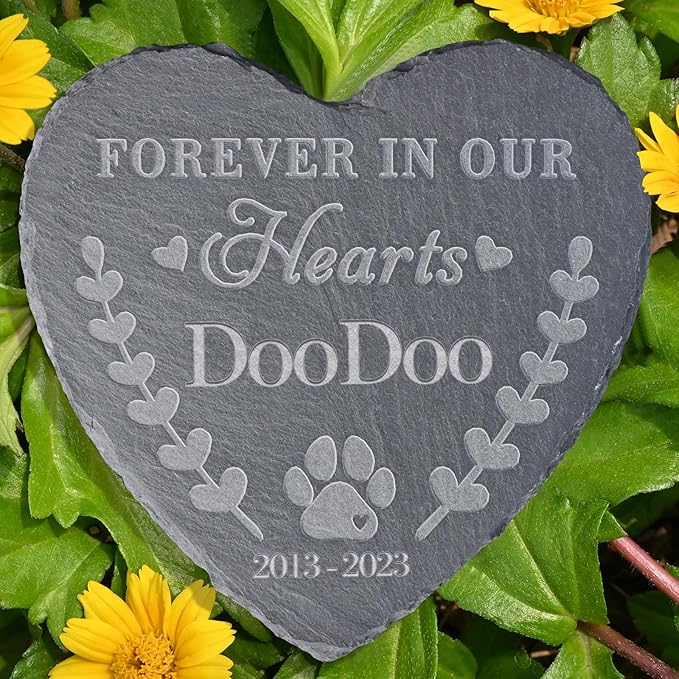 Pet Memorial Stones, Gifts Personalized, Loss of Dog Sympathy Gifts, Bereavement for Pet, Grave Headstone, - Design F, 6''x6''/15x15cm