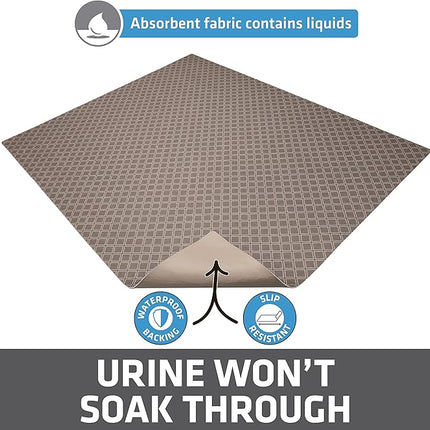 Drymate XL Original Cat Litter Mat, Contains Mess from Box, Protects Floors, Urine-Proof, Machine Washable, Soft on Kitty Paws, Absorbent, Waterproof (USA Made, Recycled Content) (29”x36”)(Taupe)