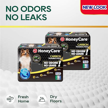 HONEY CARE All-Absorb Puppy Training Pads Dog Potty Pads Absorb Eliminating Urine Odor, Jumbo-Size Charcoal Puppy Pee Pad (Carbon, XL 28x34 inch, 40ct)