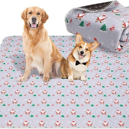 Aitmexcn Christmas Washable Pee Pad for Dogs, 2PCS 31x36in Xmas Super Absorbent Reusable Puppy Pads Pet Training Pads, Waterproof mats for Playpen, Crate, Whelping Box, Potty Training