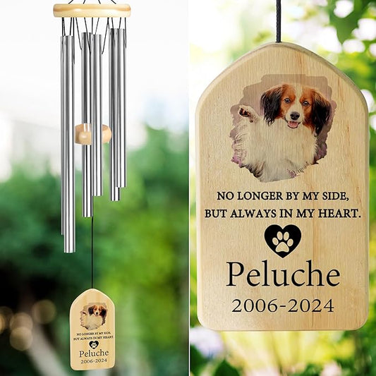 Pet Memorial Gifts, Personalized Pet Memorial Wind Chimes, Pet Loss Gifts, Dog Memorial Gifts for Loss of Dog, Pet Loss Sympathy Gift, Pet Remembrance Gift, in Memory of Pet - Always in My Heart