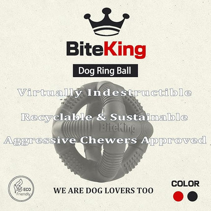 Natural Rubber Dog Balls for Large Aggressive Chewers - Lifetime Replacement - Indestructible and Durable Dog Toys for Large Breed, Black