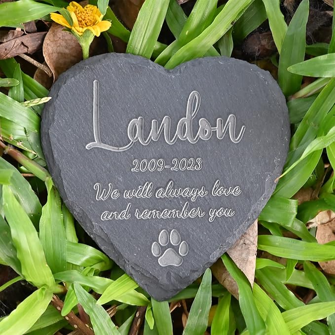 Pet Memorial Gifts Personalized Pet Memorial Stone - Gifts for Loss of Cat - Remembrance Bereavement Gifts for Loss of Dog - Loss Pet Gifts Cat - in Memory of Pet, 4''×4''/10×10cm
