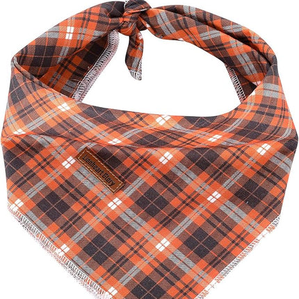 Lionheart glory Fall Dog Bandana 1 Pack Washable Soft Cotton Halloween Bibs Scarf, Adjustable Kerchief Square Dog Bandanas for Large Dogs