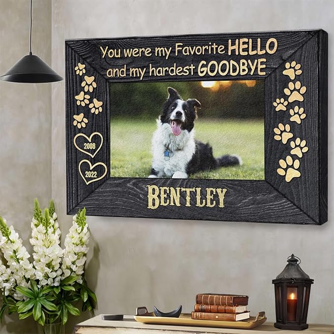 Dem Canvas Personalized Photo Canvas, Dog Loss Gifts, You Were My Favorite Hello, Pet Memorial Gifts, Dog Death Sympathy Gifts, Dog Passing Away Loss Canvas Dog Grieving Gifts (36x24)