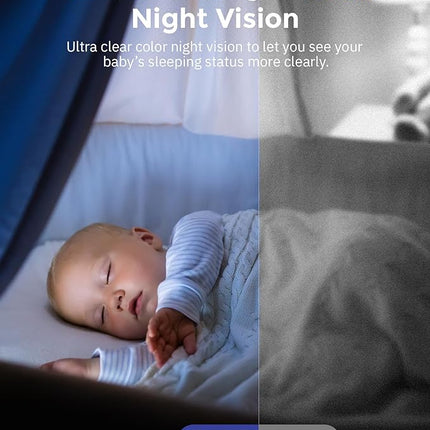 Hugolog 3K 5MP Indoor Pan/Tilt Security Camera with Auto-Focus,2.4 GHZ/5 GHZ,Ideal for Baby Monitor/Pet Camera,Starlight Color Night Vision,Human/Pet AI,Noise Reduction,US Cloud,Works with Alexa