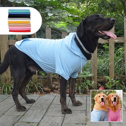 Lovelonglong Blank Basic Hoodie Sweatshirt for Dogs 100% Cotton Fits Small Medium Dachshund Large Dog Sky-Blue XXL