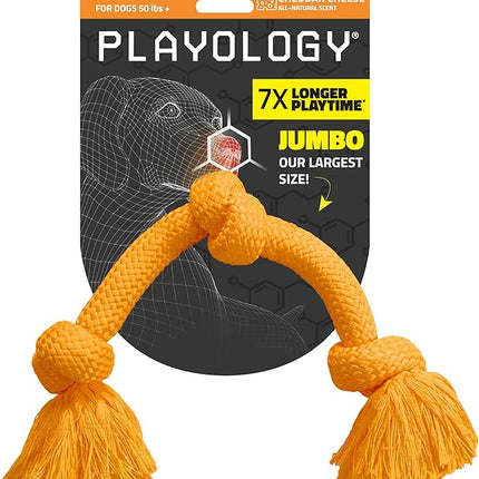 Playology Dog Toys | Dri-Tech Rope Toy Tug of War Rope for Aggressive Chewers | Jumbo Cheddar Cheese Scented Toy - Easy to Clean and Made from Non Toxic Materials