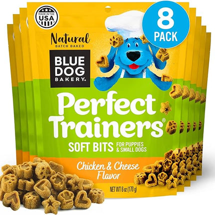 Blue Dog Bakery Natural Dog Treats, Perfect Trainers, Low Calorie Dog Training Treats, Chicken & Cheese Flavor, 6oz, 8 Count
